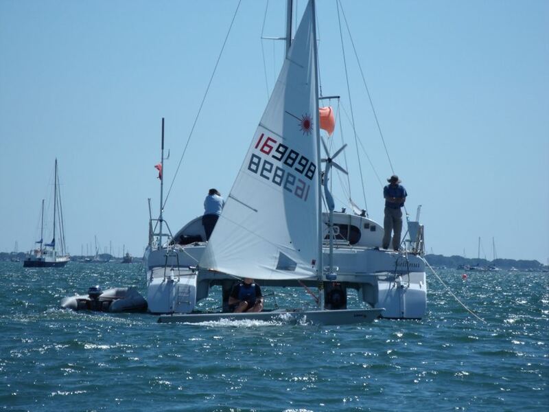 Safety boat at Laser Open meeting